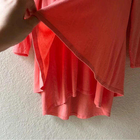 elliptical peach coral loose vacation 3/4 sleeve soft classic spring Lagenlook - Picture 6 of 12